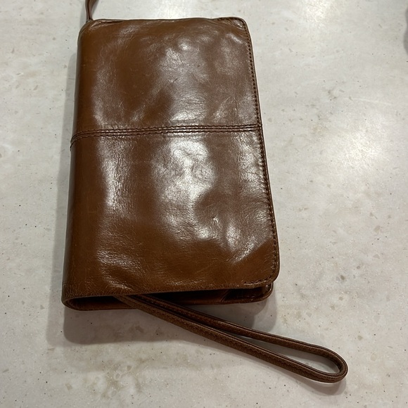 Cognac Hobo Wristlet - Picture 4 of 7